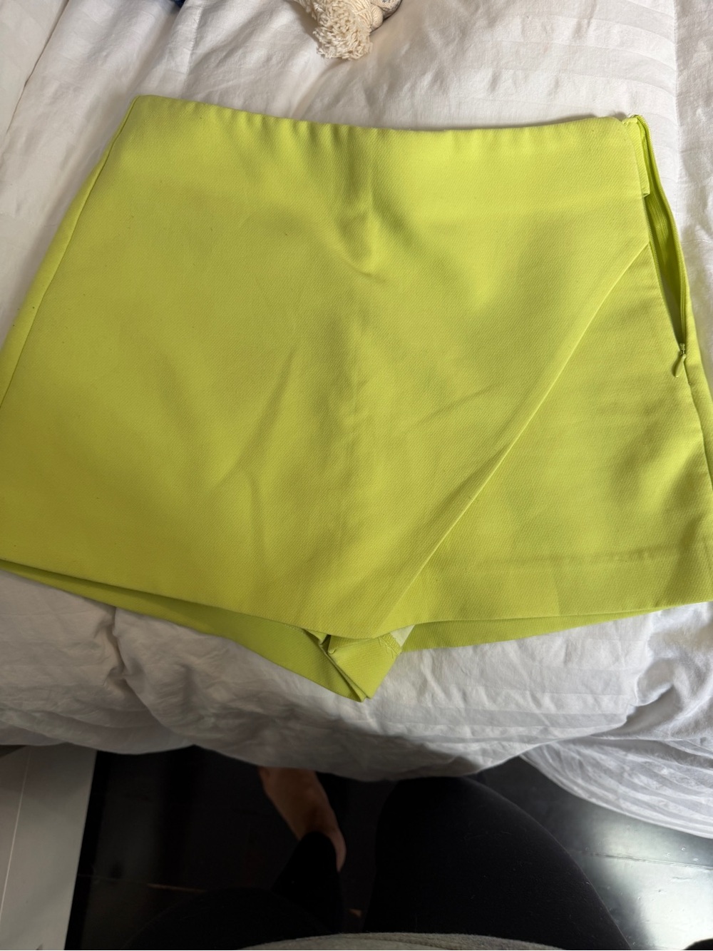 Zara Neon Lime Wrap Skort
